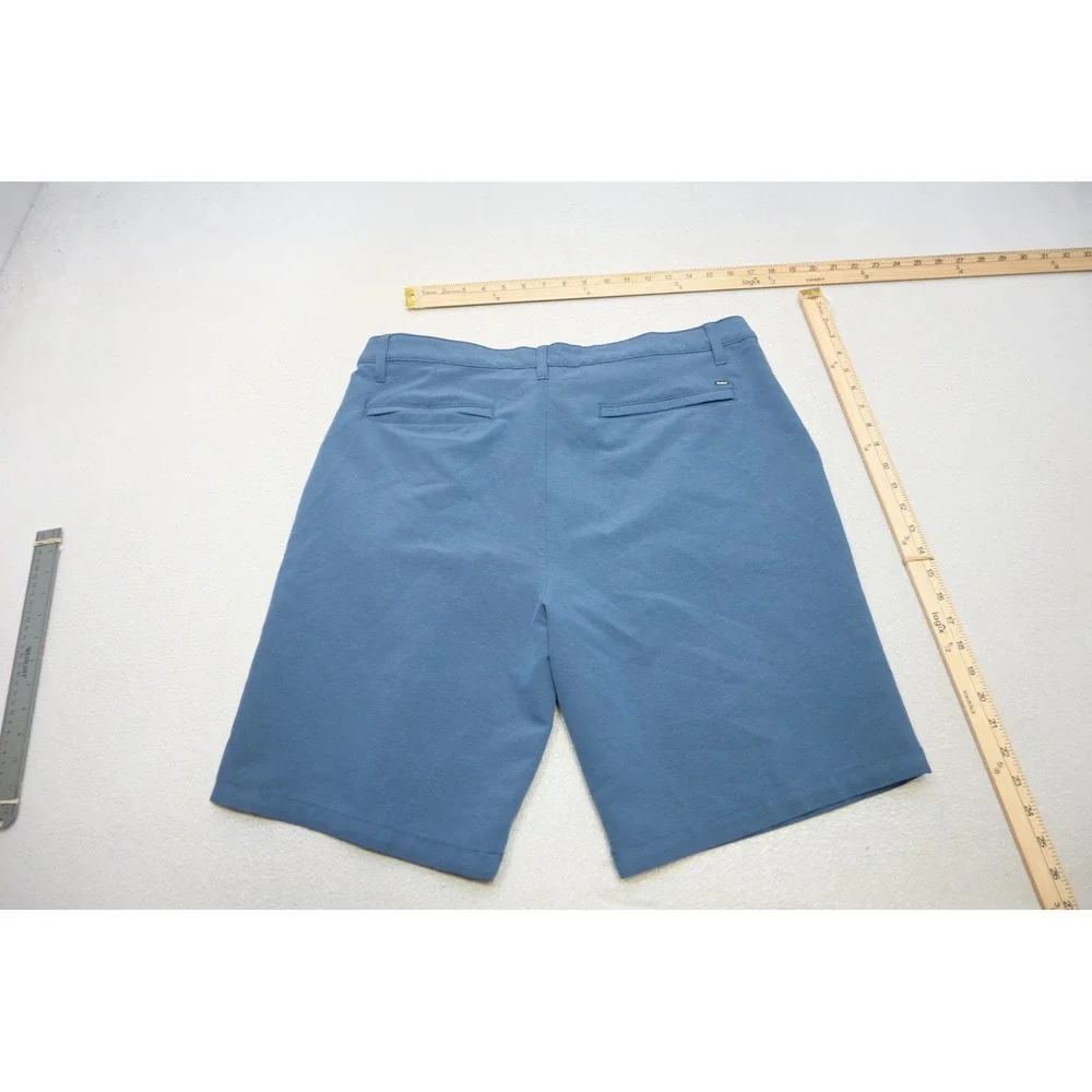 Hurley Hybrid Walk Shorts Mens 36 Blue Golf Athletic Zip Pocket Performance
